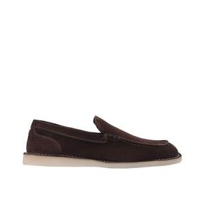Dolce & Gabbana Brown Suede Loafers With Calfskin Footbed - NWT